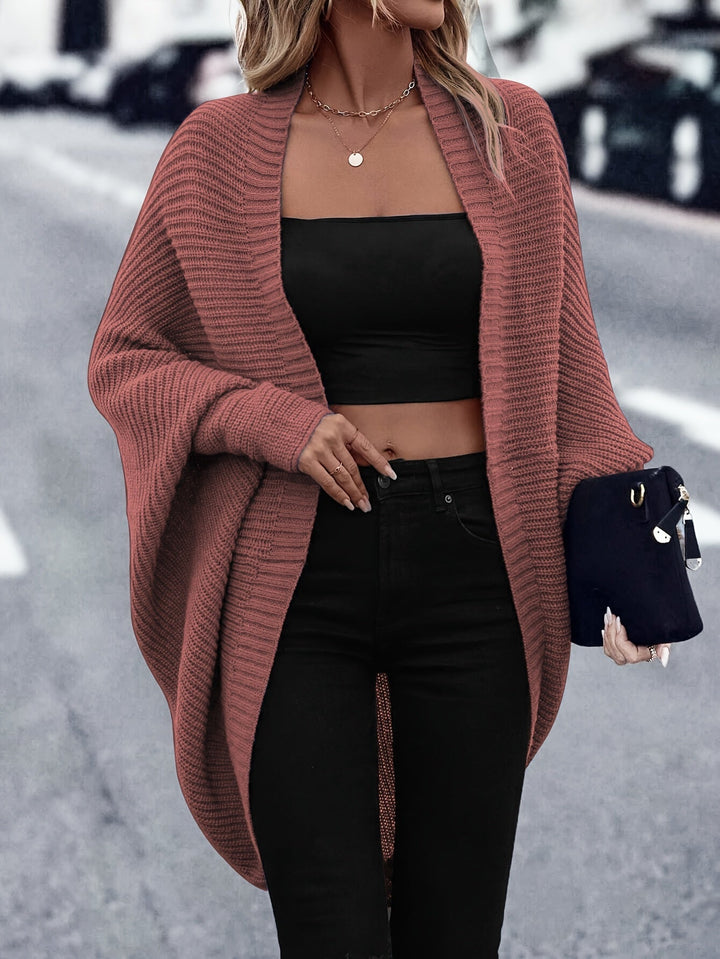 Elegant Open Front Long Cardigan