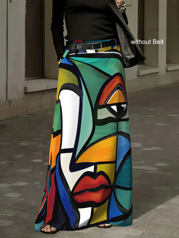 Rowan | Abstract Art Midi Skirt