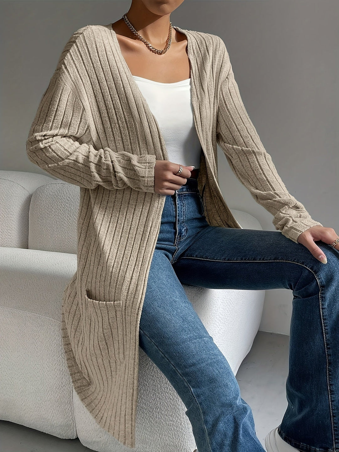 Soft Stretch Long Sleeve Cardigan