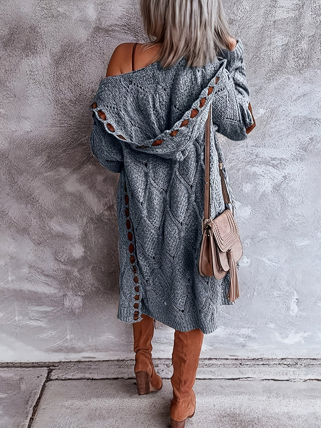 Drawstring Hooded Cardigan