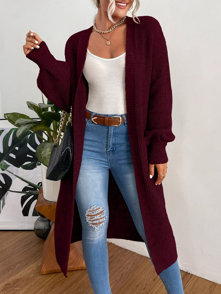 Solid Color Long Cardigan