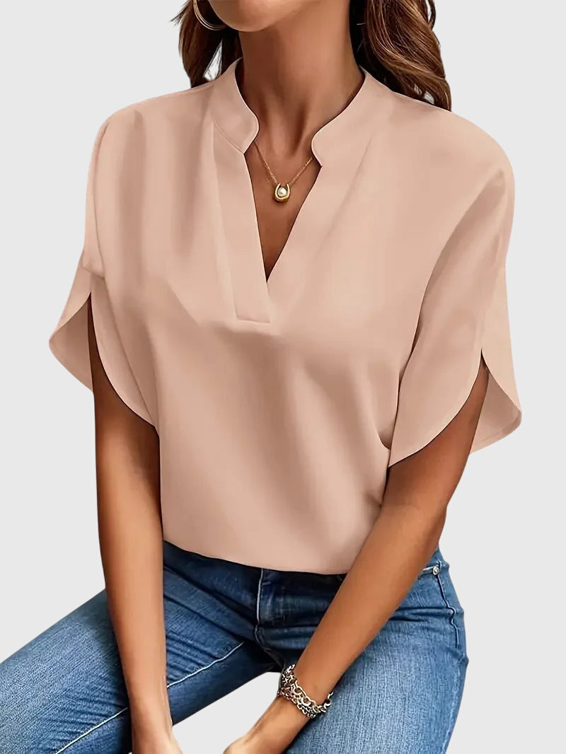 June | Soft and Elegant V-Neck Shirt