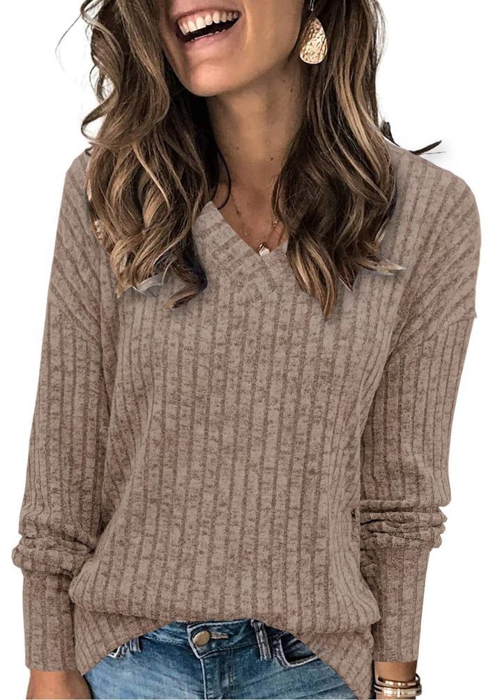 EVELYN™ | Women V Neck Oversized Lightweight Knit Sweater