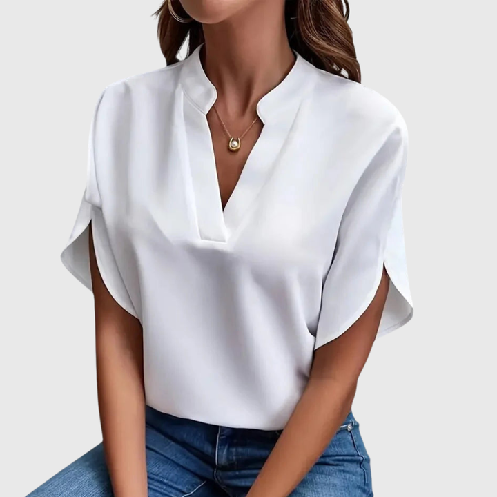 June | Soft and Elegant V-Neck Shirt