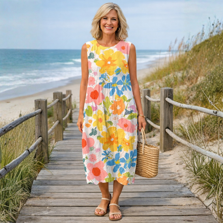 Ella | Pastel Floral Midi Dress