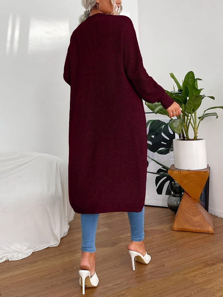 Solid Color Long Cardigan