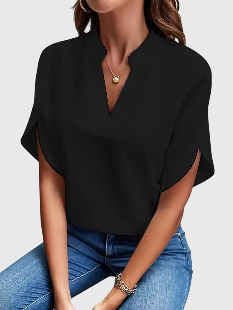 June | Soft and Elegant V-Neck Shirt