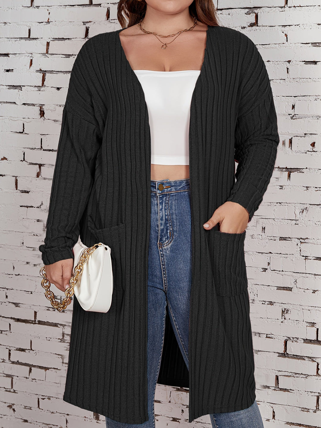 Ribbed Elegant Stretch Cardigan