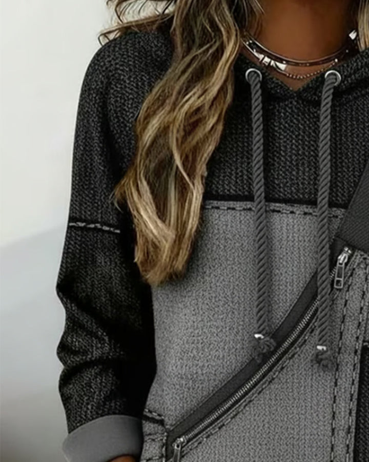 Elara | Elegant Color Block Hoodie