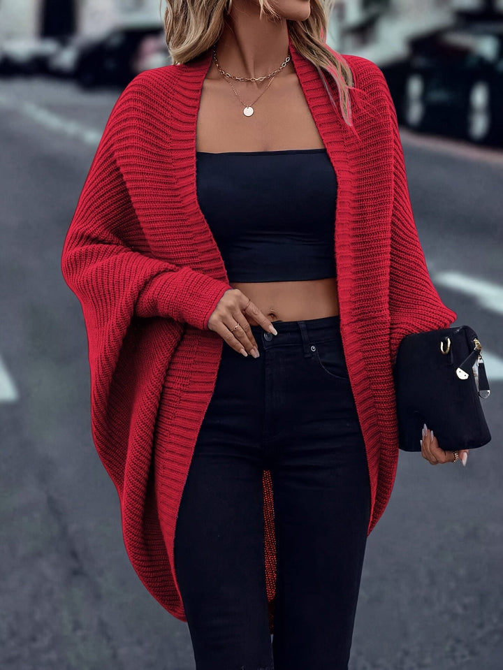 Elegant Open Front Long Cardigan