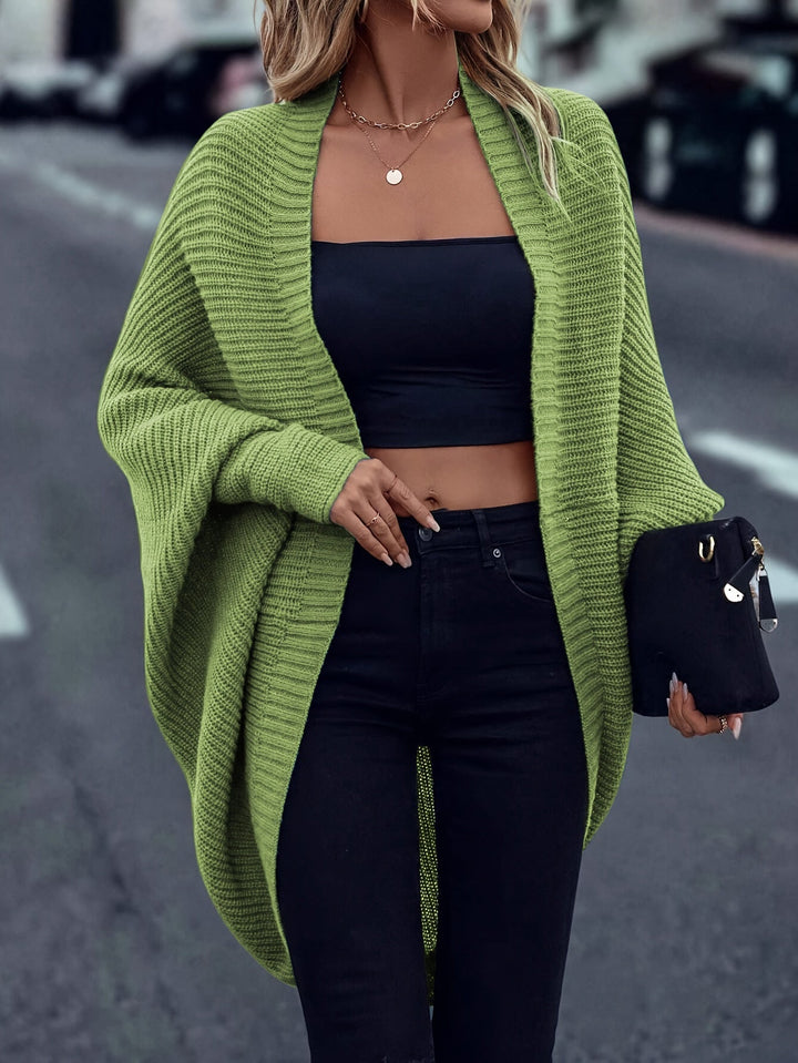 Elegant Open Front Long Cardigan